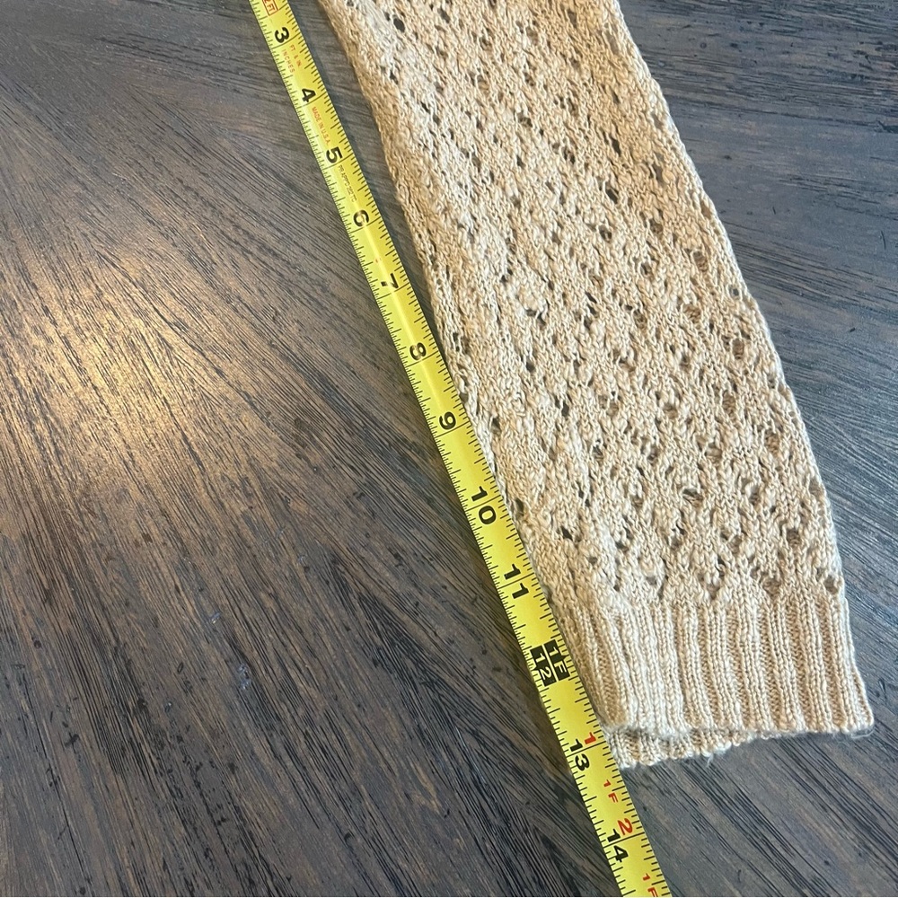 No Boundaries Junior’s Beige Open-Knit Sweater with Gathered Back Detailing | XL - Picture 3 of 8